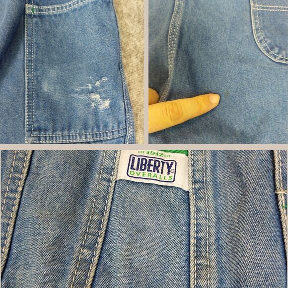 Liberty Men's Size 46x28 (52x27) Denim Bib Overalls READ - Picture 2 of 10